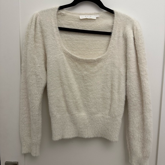 ASTR the Label Square Neck Fuzzy Sweater - Picture 2 of 4